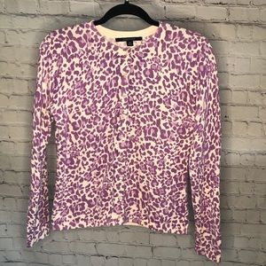 Chadwicks purple animal print knit sweater